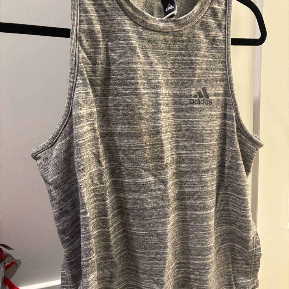Adidas Women's Heathered Gray Muscle Tee